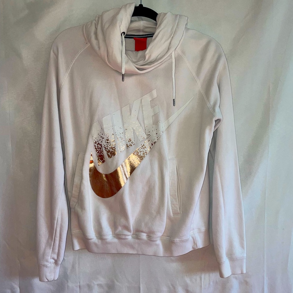 White Nike Cowl Neck Hoodie (M)